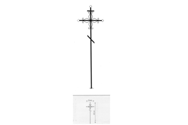 Малый металлический крест на могилу «Эконом»