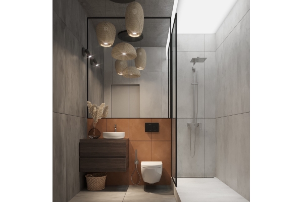 Дизайн проект маленького туалета